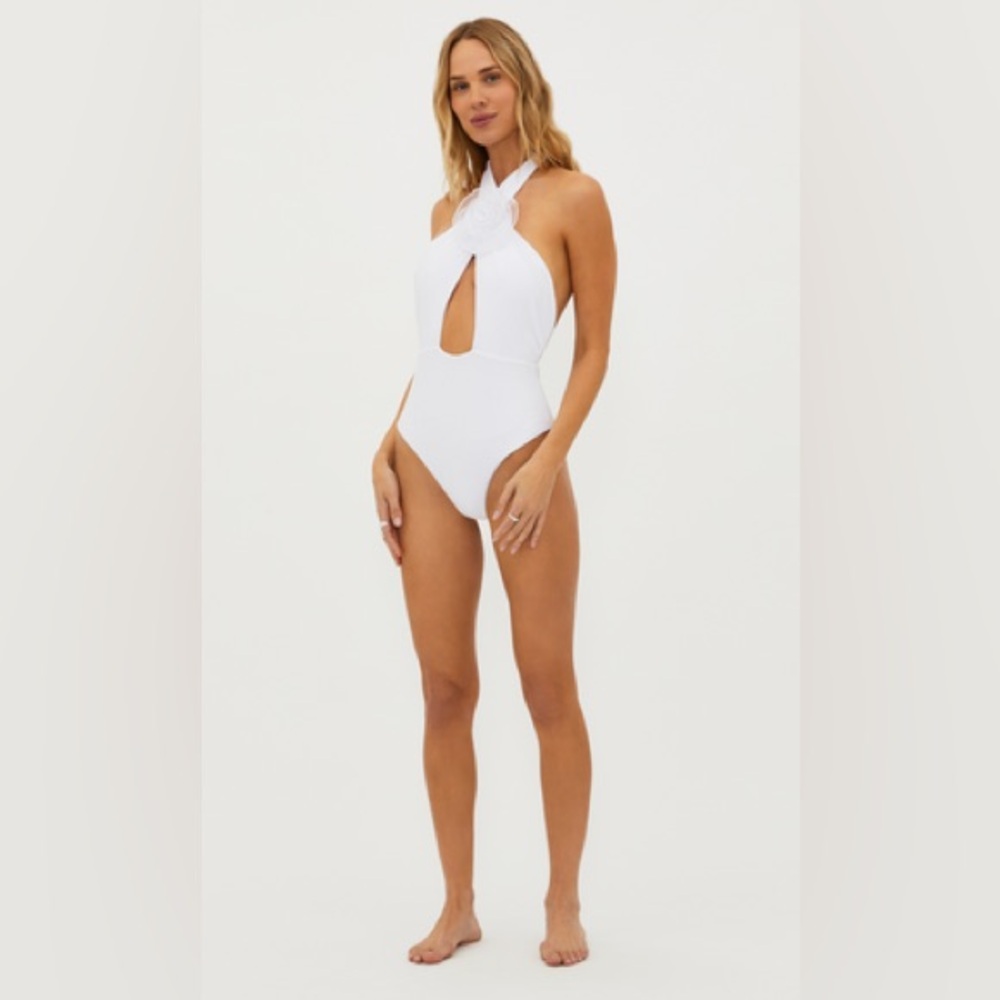 Beach Riot Rose Halter One-Piece Swimsuit, Size Large, $228 - Picture 5 of 14
